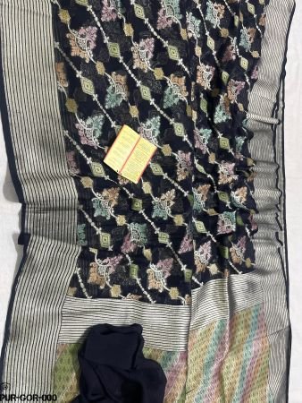 PURE KHADDI GEROGETTE SAREE