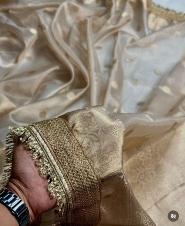 BANARASI TISSUE SILK SAREE WITH LACE WORK