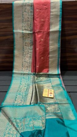 PURE HANDLOOM BANARASI KATAN SILK SAREE WITH ANTIQUE ZARI