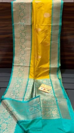 PURE HANDLOOM BANARASI KATAN SILK SAREE WITH ANTIQUE ZARI