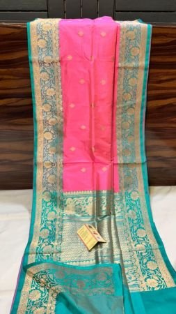 PURE HANDLOOM BANARASI KATAN SILK SAREE WITH ANTIQUE ZARI